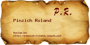 Pinzich Roland névjegykártya